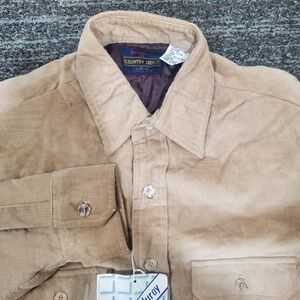 VTG Country Touch Sportswear Quilted Lined Corduroy Jacket Tan Small 14-14 1/2